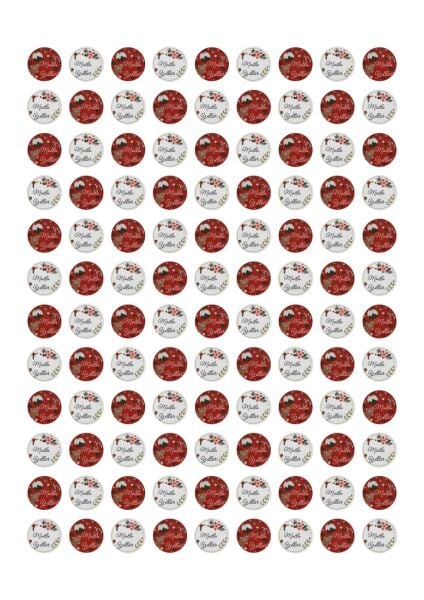Yılbaşı Temalı Mutlu Yıllar Sticker Seti, Yeni Yıl Hediye Paketleme Etiketleri, 108 Adet, 33x33 mm
