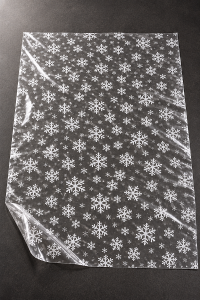 Kar Desenli Jelatin Tabaka 100 cm x 130 cm 100'lü Paket