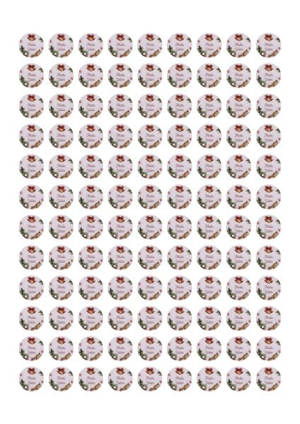 Yılbaşı Zil Temalı Mutlu Yıllar Sticker Seti, Yeni Yıl Hediye Paketleme Etiketi, 108 Adet, 33x33 mm