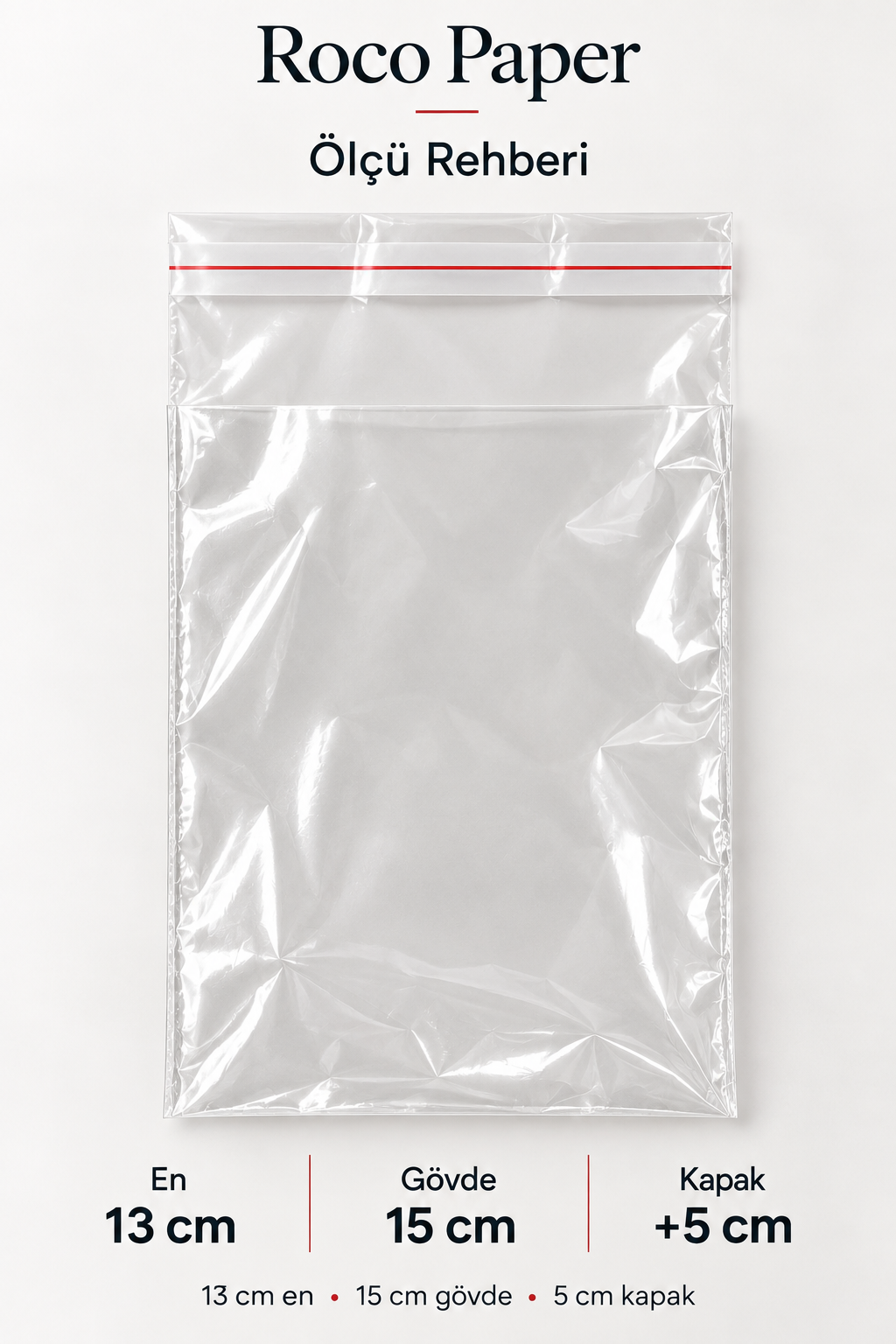 Opp Jelatin Bantlı Poşet 13x20 cm 100'lü Paket