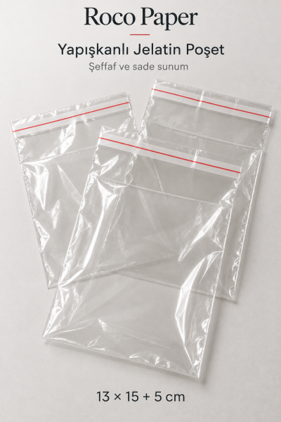 Opp Jelatin Bantlı Poşet 13x20 cm 100'lü Paket