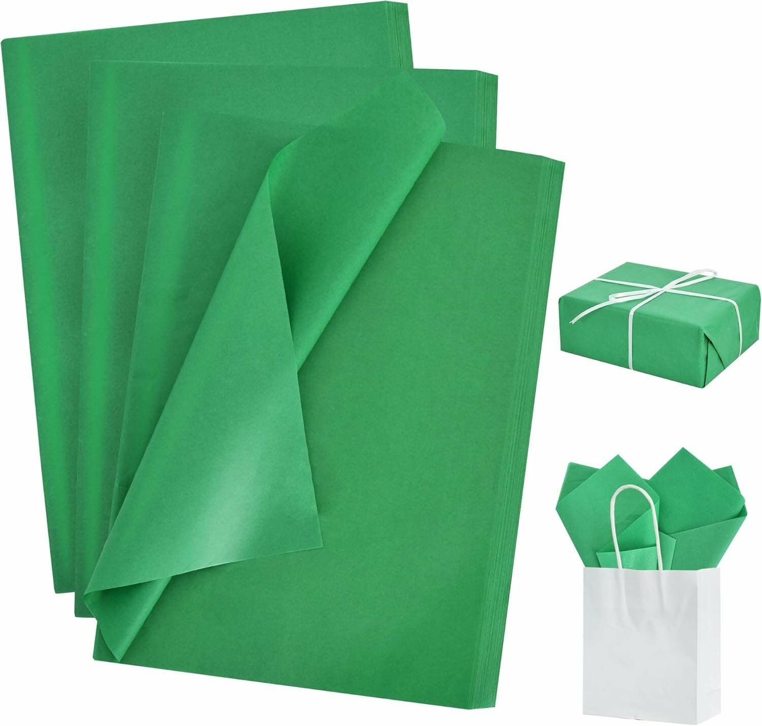 Pelur Kağıt - Hediye ve Çiçek Paketleme Kağıdı, 25’li Paket, 50x70 cm, Yeşil