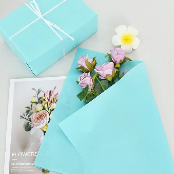 Pelur Kağıt - Hediye ve Çiçek Paketleme Kağıdı, 25’li Paket, 50x70 cm, Mavi