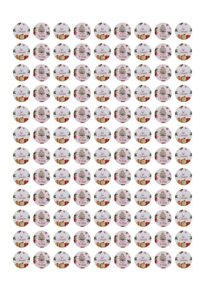 Yılbaşı Mutlu Yıllar Sticker Seti, Yeni Yıl Hediye Paketleme Etiketi, 108 Adet, 33x33 mm (3 Tasarım)
