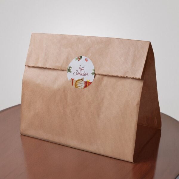 Yılbaşı Mutlu Yıllar Sticker Seti, Yeni Yıl Hediye Paketleme Etiketi, 108 Adet, 33x33 mm (3 Tasarım)