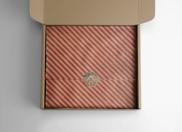 Yılbaşı Gingerbread Ev Sticker Seti, Yeni Yıl Hediye Paket ve Hediye Etiketi, 108 Adet, 33x33 mm