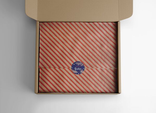 Yılbaşı Mutlu Yıllar Sticker Seti, Yeni Yıl Hediye&Paket Etiketi, 108 Adet, 33x33mm, Mavi(4 Tasarım)