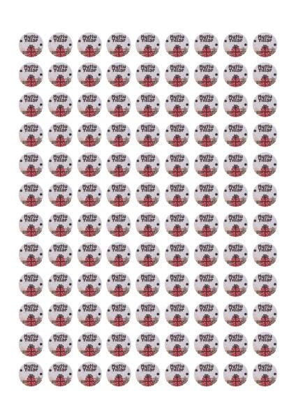 Yılbaşı Hediye Kutu Temalı Mutlu Yıllar Sticker Seti, Yeni Yıl Paketleme Etiketi, 108 Adet, 33x33 mm