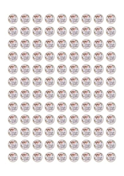 Yılbaşı Çiçek Temalı Mutlu Yıllar Sticker Seti, Yeni Yıl Hediye&Paket Etiketi, 108 Adet, 33x33 mm