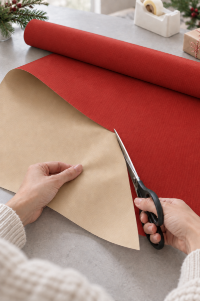 İtalyan Ambalaj Kağıdı Renkli Kraft 70 cm x 2 metre Kırmızı