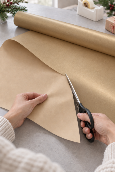 İtalyan Ambalaj Kağıdı Renkli Kraft 70 cm x 2 metre Altın