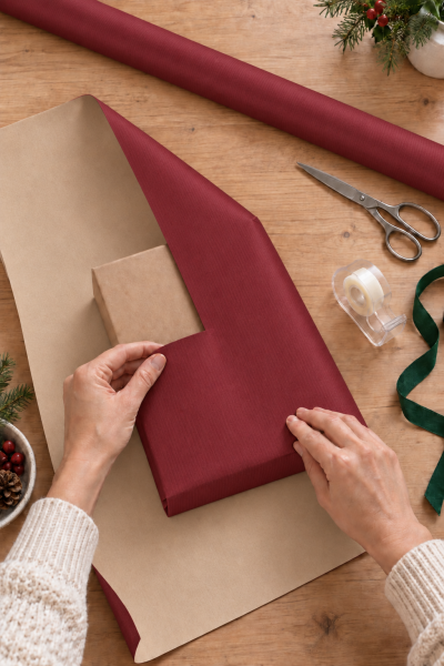 İtalyan Ambalaj Kağıdı Renkli Kraft 70 cm x 2 metre Bordo