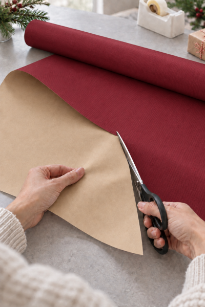 İtalyan Ambalaj Kağıdı Renkli Kraft 70 cm x 2 metre Bordo