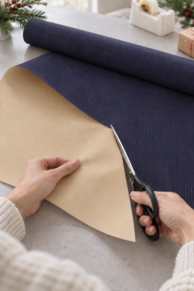 İtalyan Ambalaj Kağıdı Renkli Kraft 70 cm x 2 metre Lacivert
