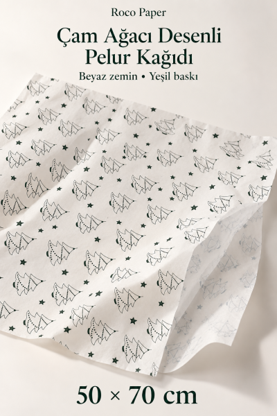 Pelur Kağıt Çam Ağacı Desenli 50x70 cm - 25 Adet