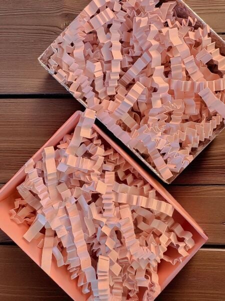 Zigzag Kırpık Kağıt, Hediye ve Kargo Koruma Malzemesi, Ambalaj Dolgu Kağıdı, Paketleme Kırpıntı Kağıdı, 100 gr, Pembe