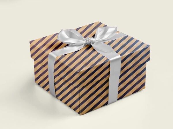 Kraft Hediye Paketleme Kağıdı, Lacivert Verev Çizgili-40gr, Ambalaj Kağıdı 70x100 Cm - 10'lu Paket