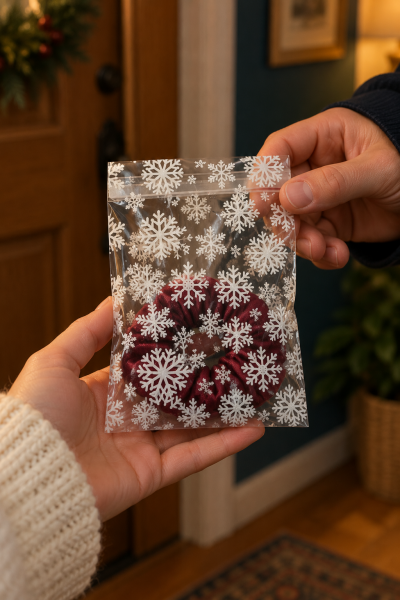 Bantlı Opp Jelatin Kar Tanesi 12x15 cm 100 Adet