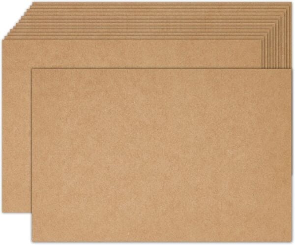 Boş Davetiye Not Kartı 25 Adet 12x16 cm - ''13x18 cm Zarf Uyumlu'' - Kraft
