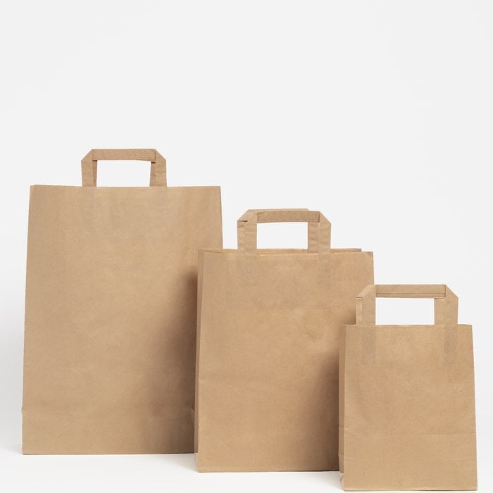 Düz Saplı Kağıt Çanta 22x10x28 cm 25'li Paket (Ekonomik Seri)