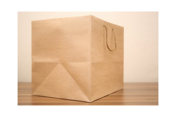 Kraft Karton ''Pasta'' Çantası 15x15x15 cm (10'lu Paket)