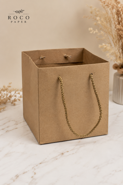 Kraft Karton ''pasta'' Çanta 20x20x20 Cm (10'LU PAKET)