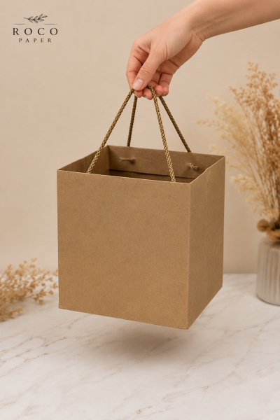 Kraft Karton ''pasta'' Çanta 20x20x20 Cm (10'LU PAKET)