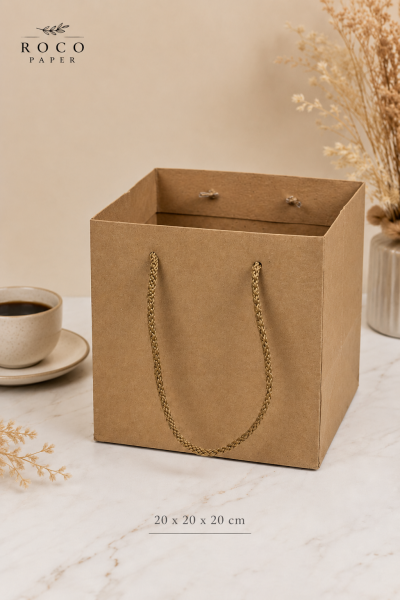 Kraft Karton ''pasta'' Çanta 20x20x20 Cm (10'LU PAKET)