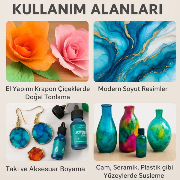 Alkol Bazlı Mürekkep (Alcohol Ink) – Krapon Çiçek Yapım, Seramik, Takı, DIY Mürekkebi, 30ml-Mavi