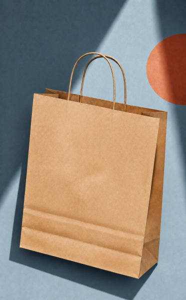 Kraft Kağıt Alışveriş, Hediye Çantası, Poşet Çanta, Büküm Saplı, 32x41x12 cm (25'li Paket)