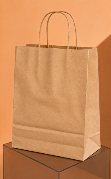 Kraft Kağıt Alışveriş, Hediye Çantası, Poşet Çanta, Büküm Saplı, 32x41x12 cm (25'li Paket)