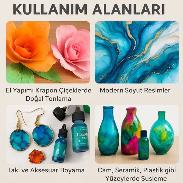 Alkol Bazlı Mürekkep (Alcohol Ink) – 30 Ml, Krapon Çiçek Yapım, Seramik, Takı, DIY Mürekkebi, Bayrak Kırmızı