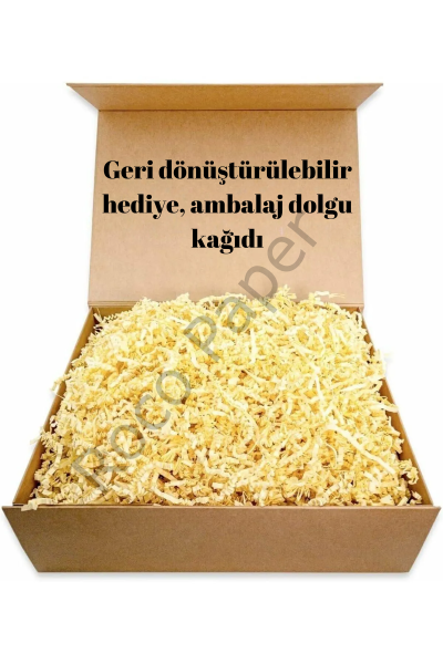 Kırpık Kağıt, Hediye Kutu Süsleme Dolgu Kağıdı– Kırpıntı Z Zigzag Kağıt, Koyu Krem – 250 gr