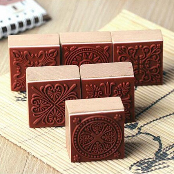 Ahşap Retro Stampa Set 6'lı