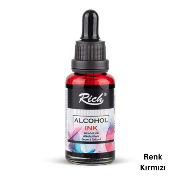 Alkol Bazlı Mürekkep (Alcohol Ink) – Krapon Çiçek Yapım, Seramik, Takı, DIY Mürekkebi, 30ml-Kırmızı