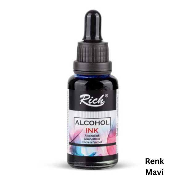 Alkol Bazlı Mürekkep (Alcohol Ink) – Krapon Çiçek Yapım, Seramik, Takı, DIY Mürekkebi, 30ml-Mavi