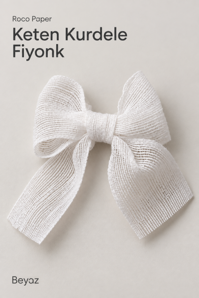 Keten Kurdele Fiyonk 5 cm 25'li Paket Beyaz