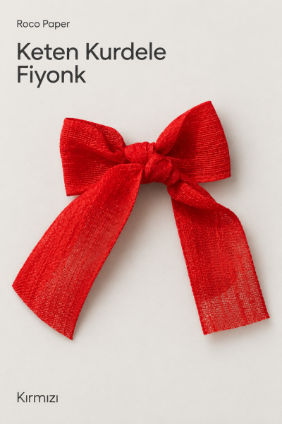 Keten Kurdele Fiyonk 5 cm 25'li Paket Kırmızı