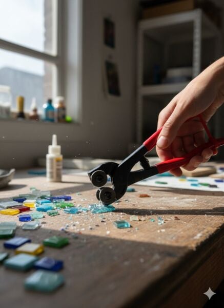 Mozaik Kesme Pensesi, Çift Diskli Seramik ve Cam Kesme Aleti, Profesyonel Mozaik Kesici