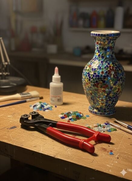 Mozaik Kesme Pensesi, Çift Diskli Seramik ve Cam Kesme Aleti, Profesyonel Mozaik Kesici