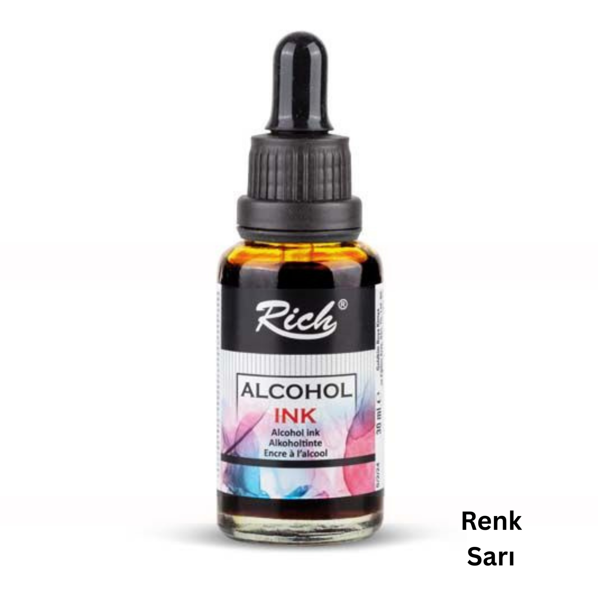 Alkol Bazlı Mürekkep (Alcohol Ink) – Krapon Çiçek Yapım, Seramik, Takı, DIY Mürekkebi, 30ml-Sarı