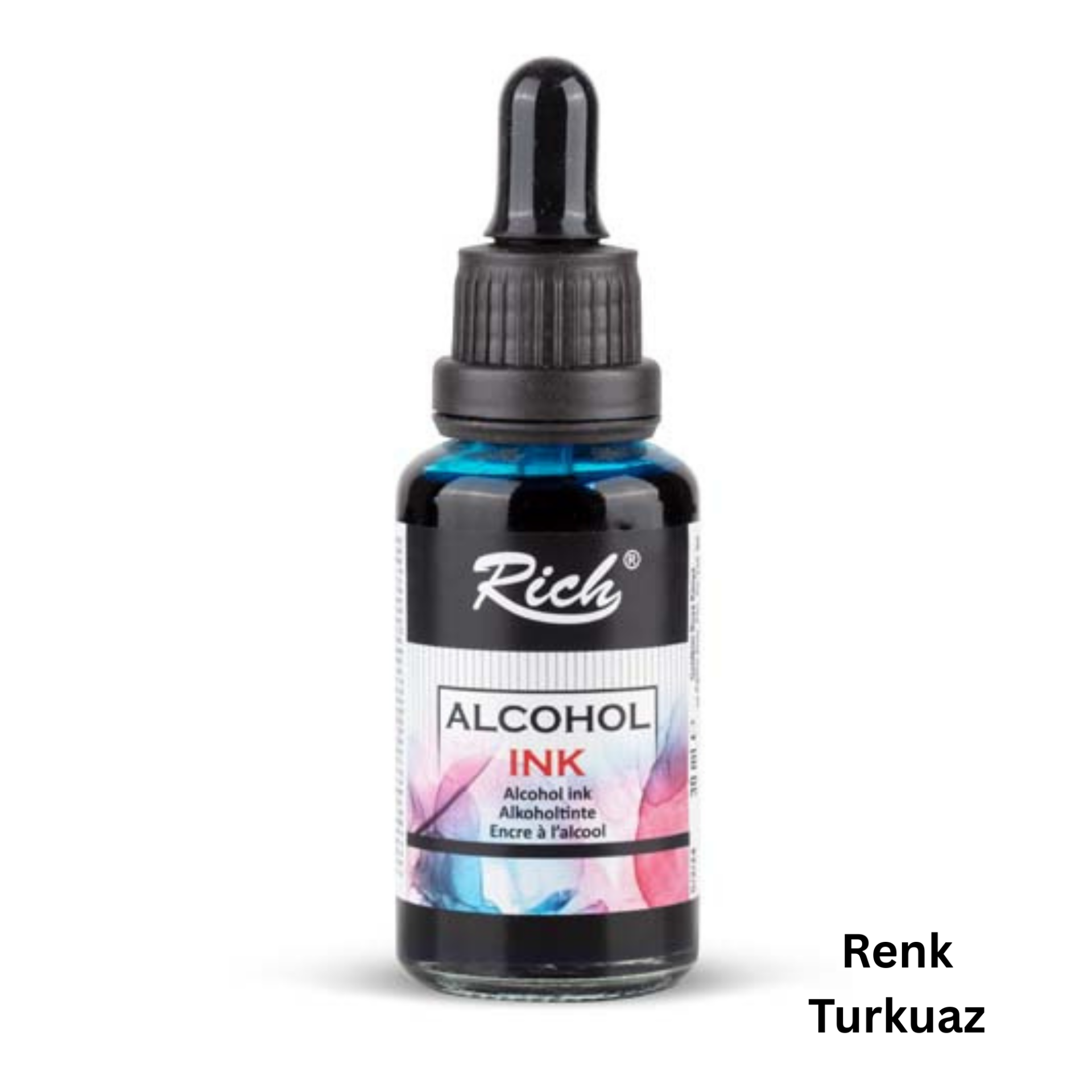 Alkol Bazlı Mürekkep (Alcohol Ink) – Krapon Çiçek Yapım, Seramik, Takı, DIY Mürekkebi, 30ml-Turkuaz