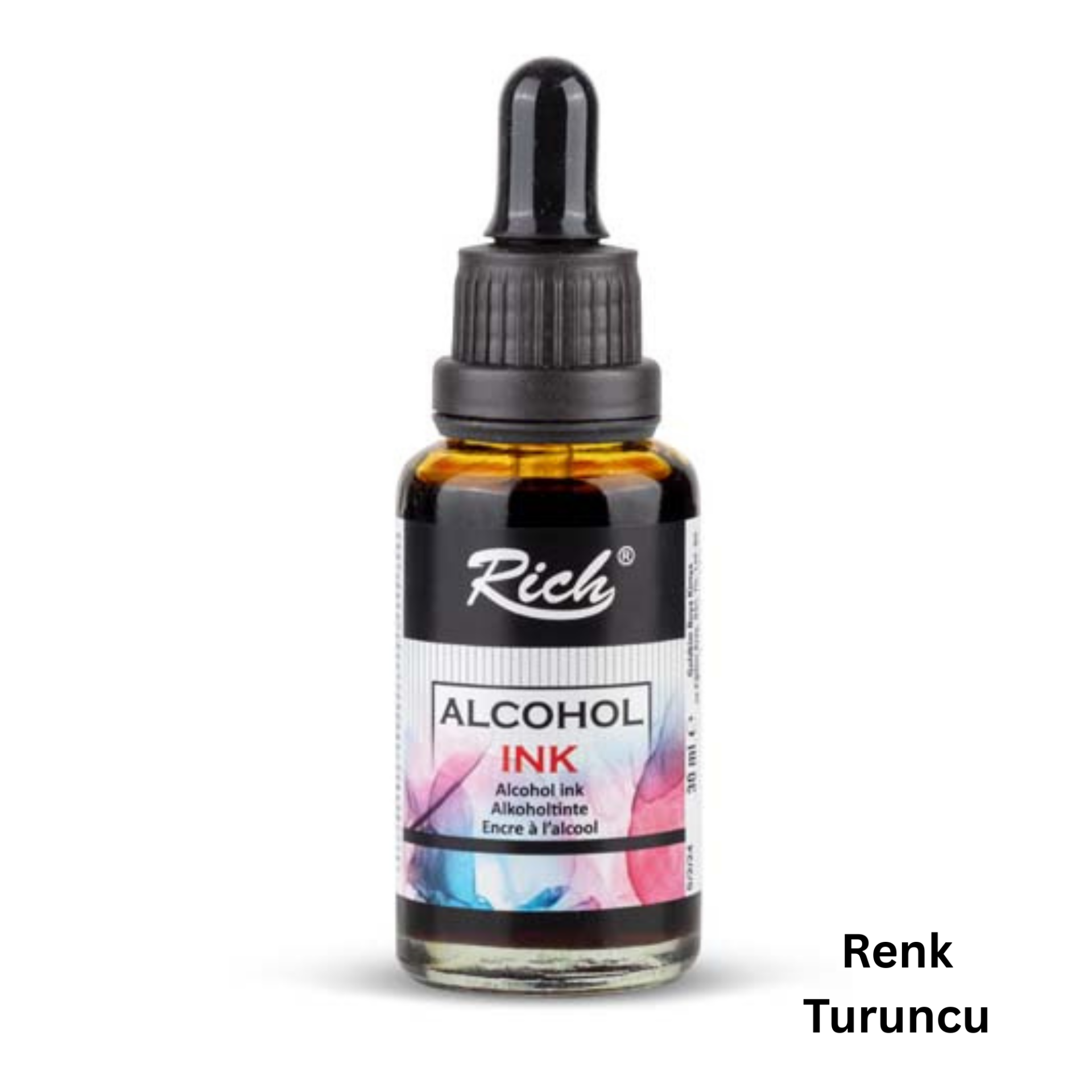 Alkol Bazlı Mürekkep (Alcohol Ink) – Krapon Çiçek Yapım, Seramik, Takı, DIY Mürekkebi, 30ml-Turuncu