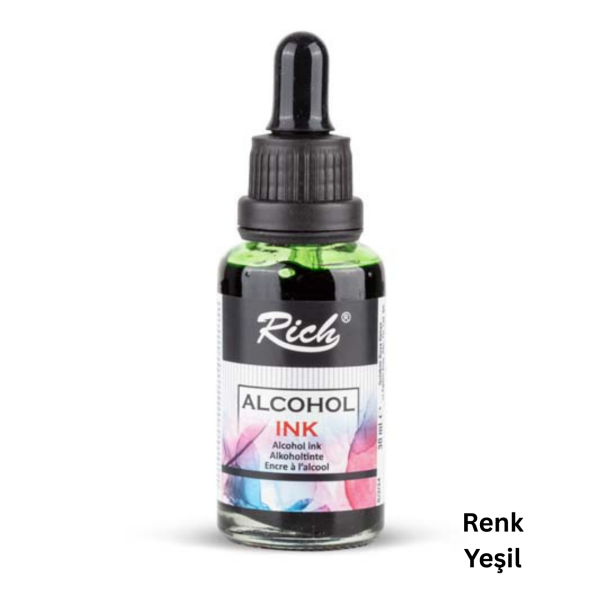 Alkol Bazlı Mürekkep (Alcohol Ink) – Krapon Çiçek Yapım, Seramik, Takı, DIY Mürekkebi, 30ml-Yeşil