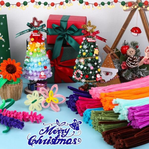 Şönil Tel,  – El İşi, DIY, Hobi ve Çiçek Yapım Teli, Turuncu, 100 Adet, 6 mm - 30 Cm