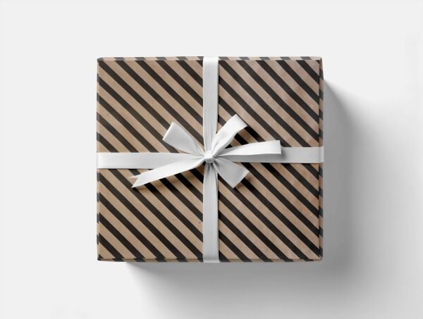 Siyah Verev Kraft Ambalaj Kağıdı Seti | 10 Rulo Kağıt (70x100 Cm)-12 Rafya-20m İp-Bant ve Makinesi