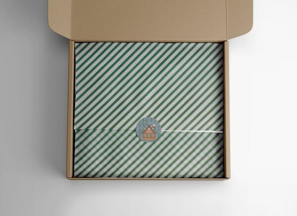 Yeşil Verev Beyaz Ambalaj Kağıdı Seti | 10 Rulo Kağıt (70x100 Cm)-12 Rafya-20m İp-Bant ve Makinesi