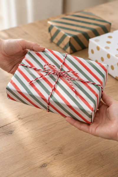 Yeniyıl Hediye Paketleme Seti 10 Kağıt 50*70 cm & 20 mt ip