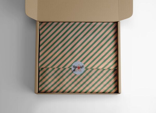 Yeşil Verev Kraft Ambalaj Kağıdı Seti | 10 Rulo Kağıt (70x100 Cm)-12 Rafya-20m İp-Bant ve Makinesi