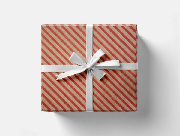 Kırmızı Verev Kraft Ambalaj Kağıdı Seti | 10 Rulo Kağıt (70x100 Cm)-12 Rafya-20m İp-Bant ve Makinesi